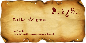 Maitz Ágnes névjegykártya