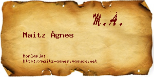 Maitz Ágnes névjegykártya
